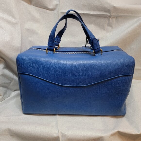 VERSACE Bluette Vitello Leather Traveling Case Bag w/Extra Shoulder Strap - Picture 6 of 12